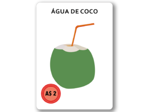 Água de coco. 2 dinheiros.